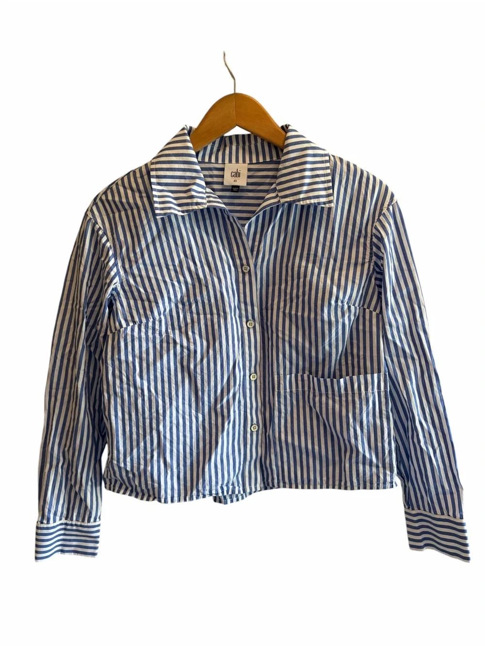 CAbi 6085 Prep School Shirt Boxy Stripe Button Down - Picture 4 of 7